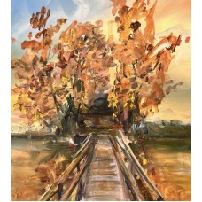 “Fisherman’s House” – Original Zhytomyr Landscape Painting, Oil on Paper | Marina Stognieva